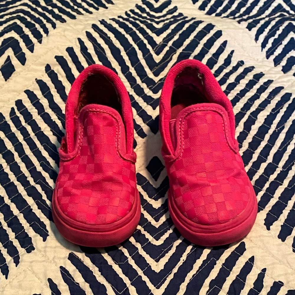 VANS toddler size 8 hot pink slip on